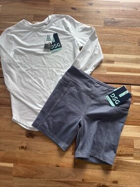 DSG Girls outfit Athletic Shorts and performance top shirt NWT size small